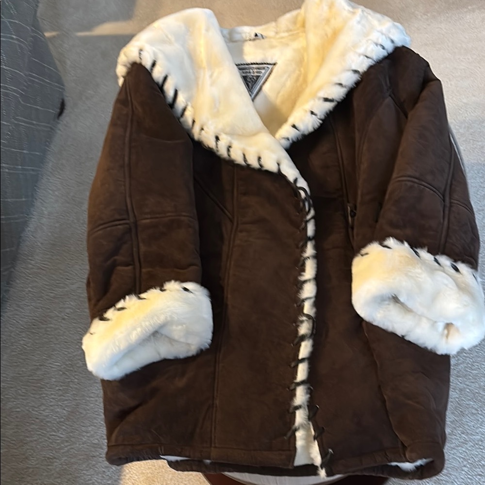 Marvin Richards Brown and White Leather Jacket